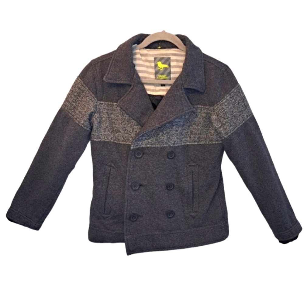 Modern Amusement Gray Colorbock Pea Coat Size Small